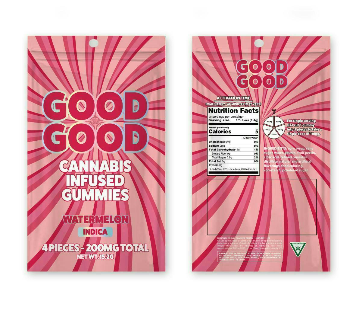 Good Good | Watermelon Smash Gummies | 200mg | 4pk | 50mg/ea by Good Good