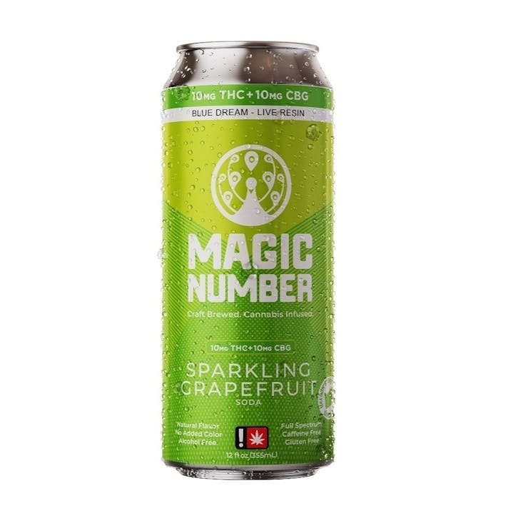 Magic Number | 1:1 Grapefruit Soda | Carbonated | CBG:THC 10mg