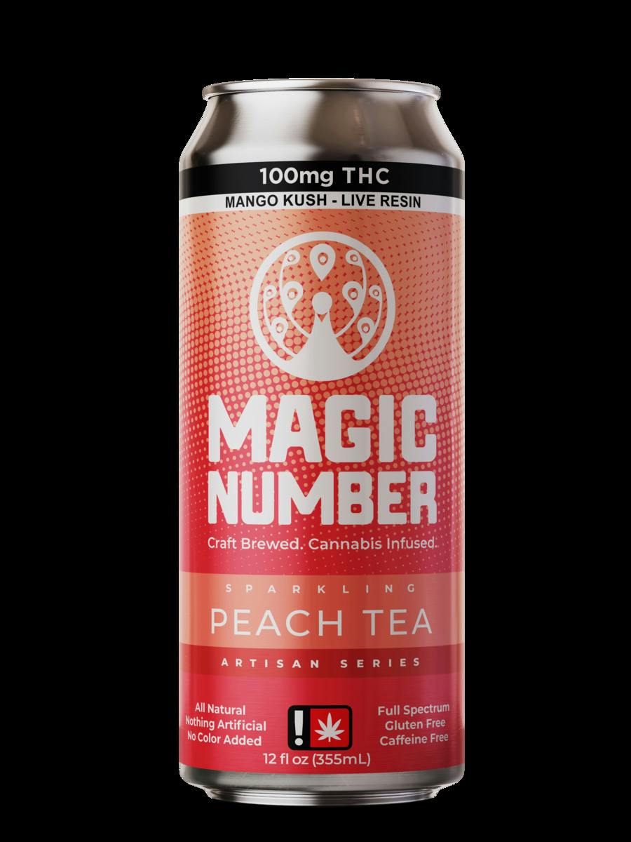 Magic Number | Peach Tea | Carbonated | 100mg | 12oz