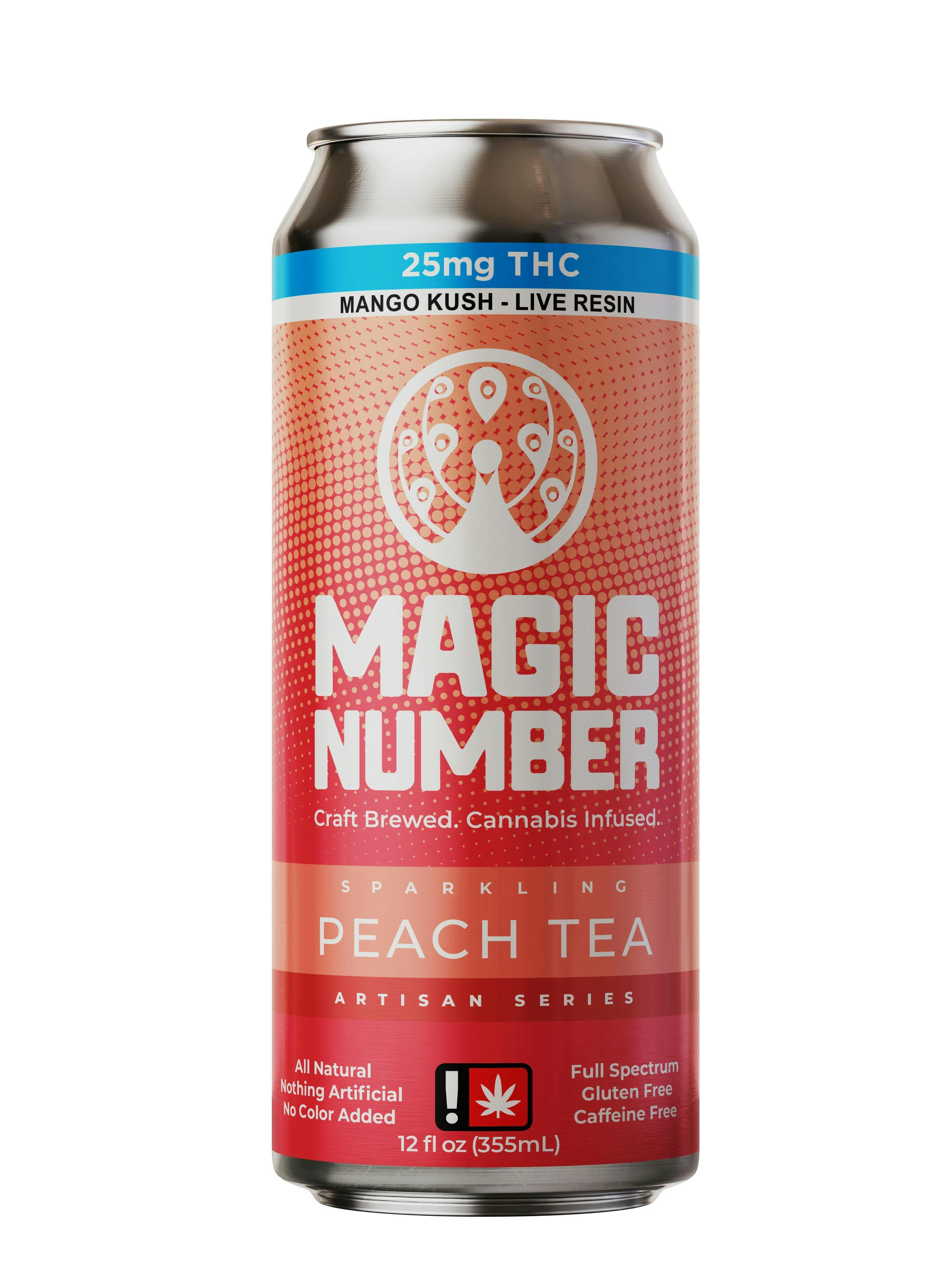 Magic Number | Peach Tea | Carbonated | 25mg | 12oz