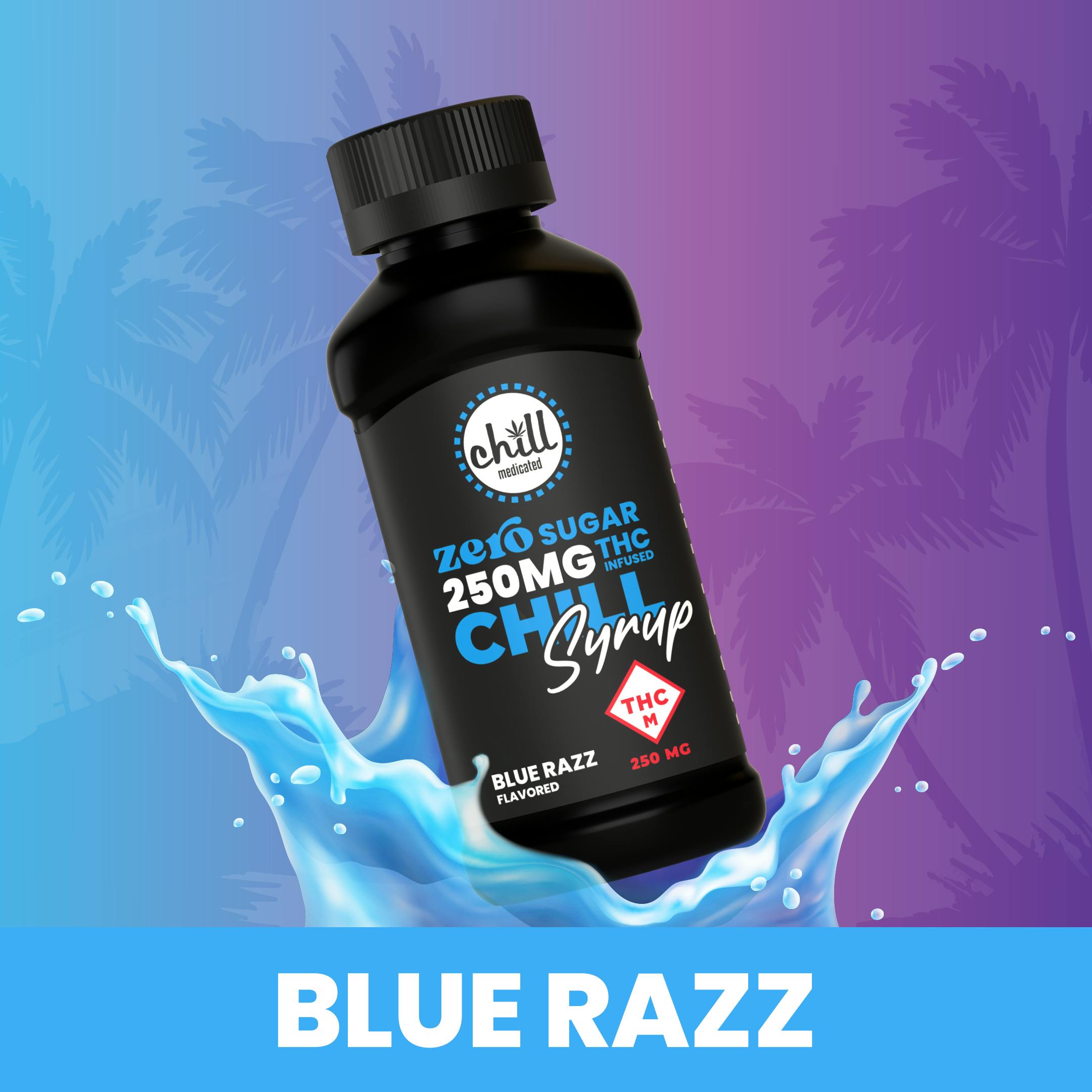 Blue Razz | ZERO Sugar 250mg THC Syrup | Chill Medicated
