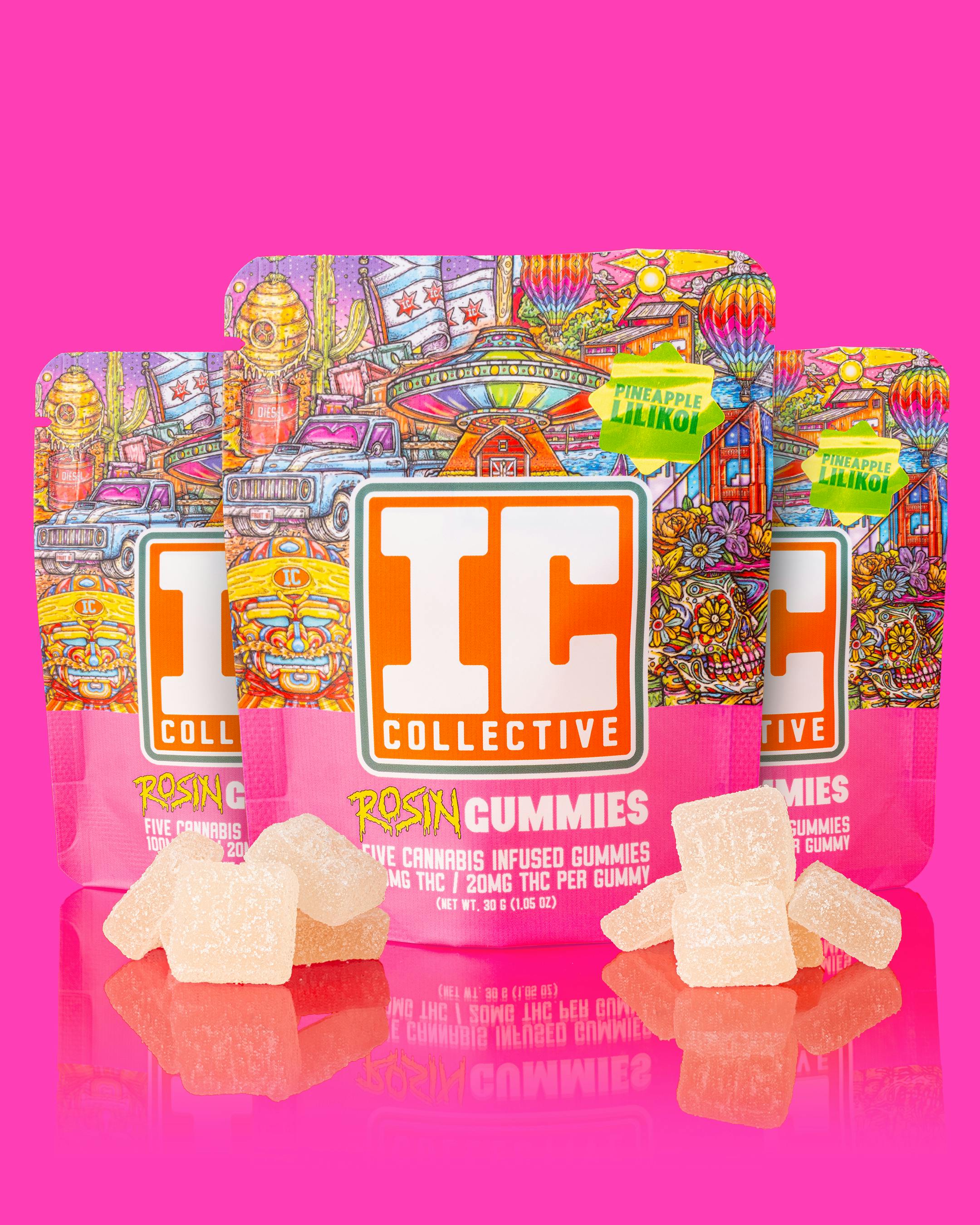 IC Collective | Pineapple Lilikoi Rosin Gummies | 100mg | 5ct | 20mg/ea