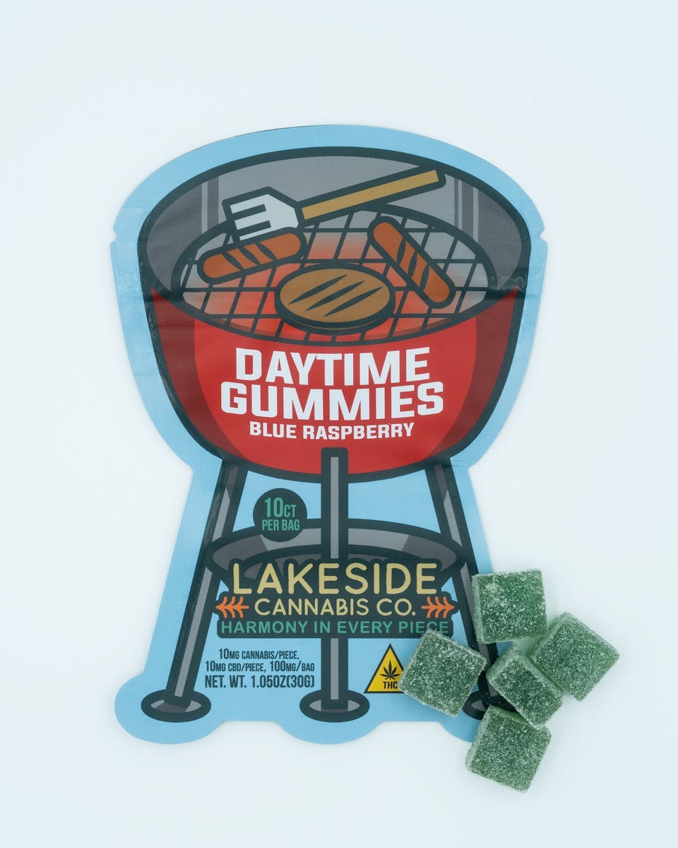 Daytime Blue Raspberry Gummies | 100mg | 10ct | 10mg/ea by Lakeside Cannabis Co