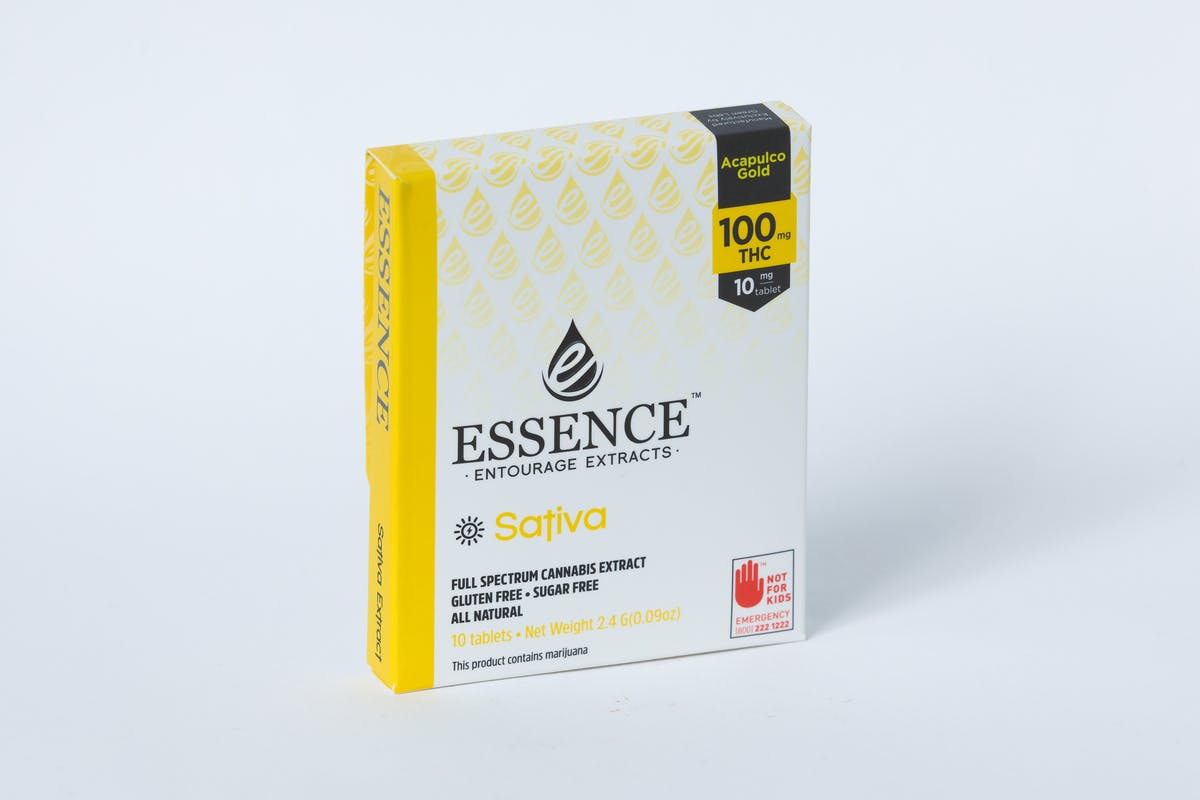 Essence | Acapulco Gold Edibles | Sativa Tablets | 100mg | 10ct | 10mg/ea