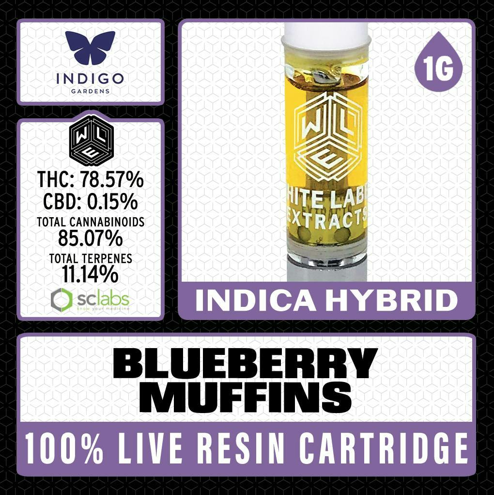 Blueberry Muffin | Live Resin Cartridge | 1g by White Label Extracts