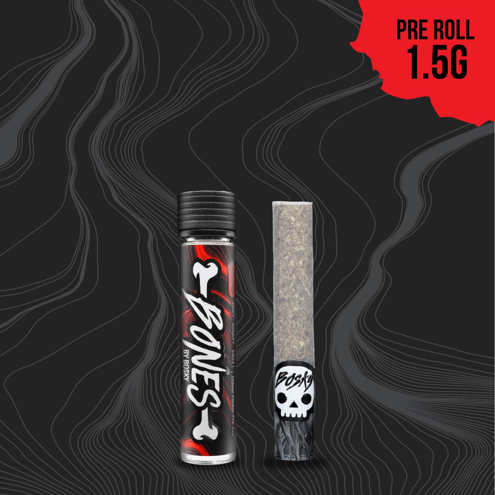 BOSKY | Champaya x Zkittlez | Bones Pre-Roll | Gas | 1.5g