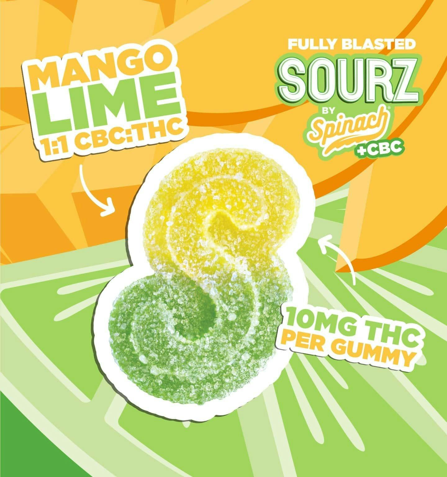 Spinach | Mango Lime Gummies | 200mg | 10ct | THC:CBC 10mg/ea