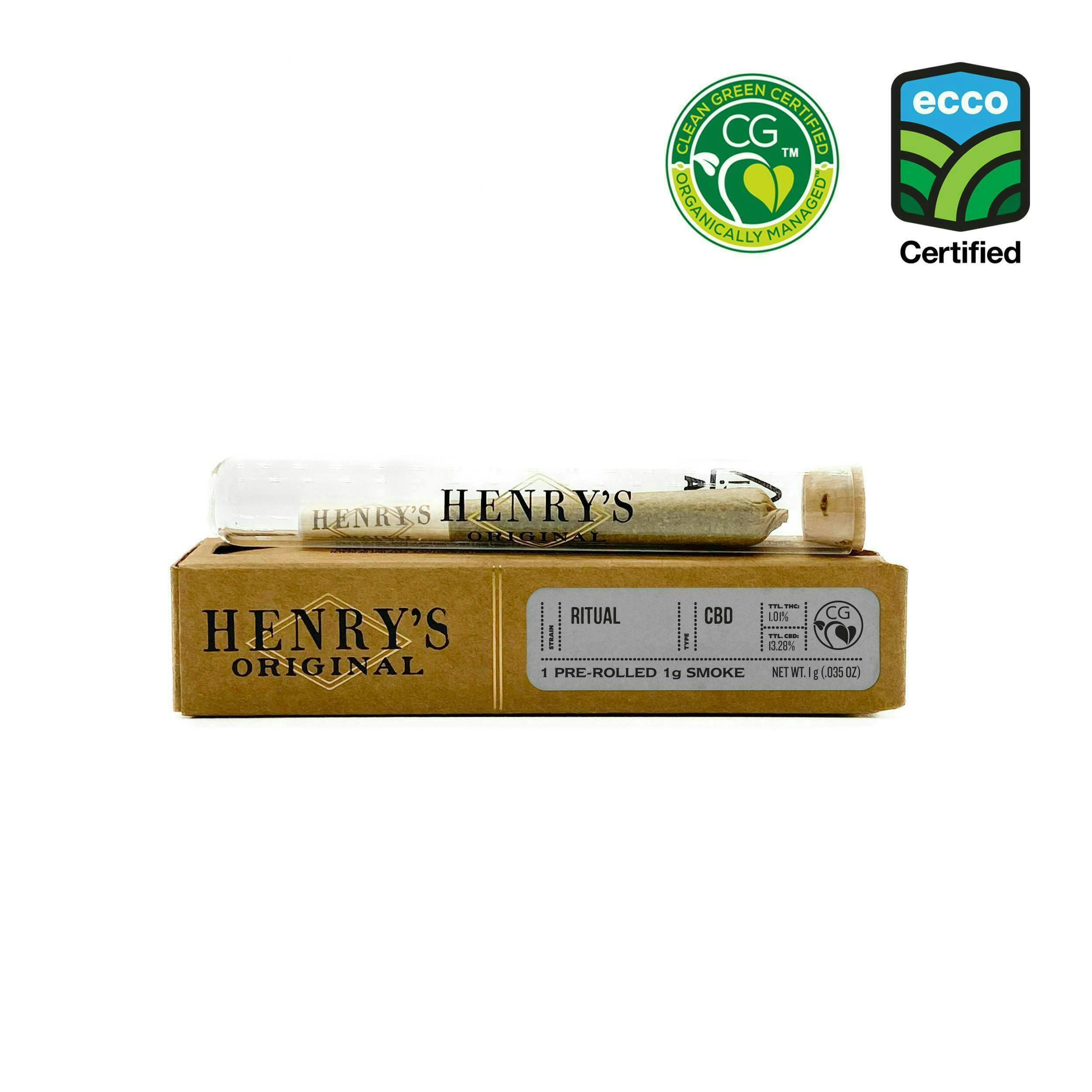 Henry's Original | Ritual CBD 13:1 | Joint | 1g