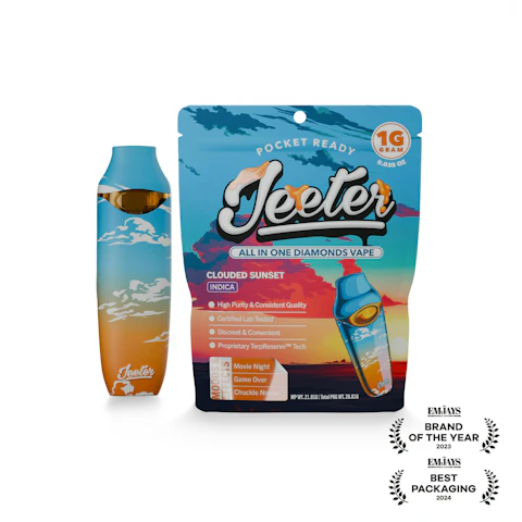 Jeeter Clouded Sunset · Diamonds Disposable · 1g, Disposables