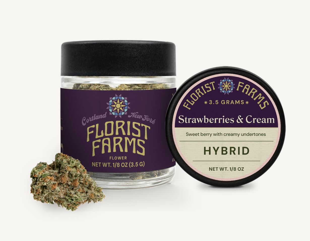 Florist Farms | Strawberries and Cream | Big Buds | 3.5g at The Green Door Dispensary