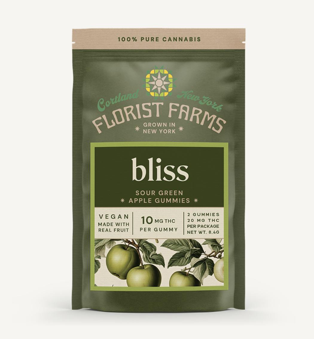 Florist Farms | Bliss Sour Green Apple Gummies | 20mg | 2ct | 10mg/ea