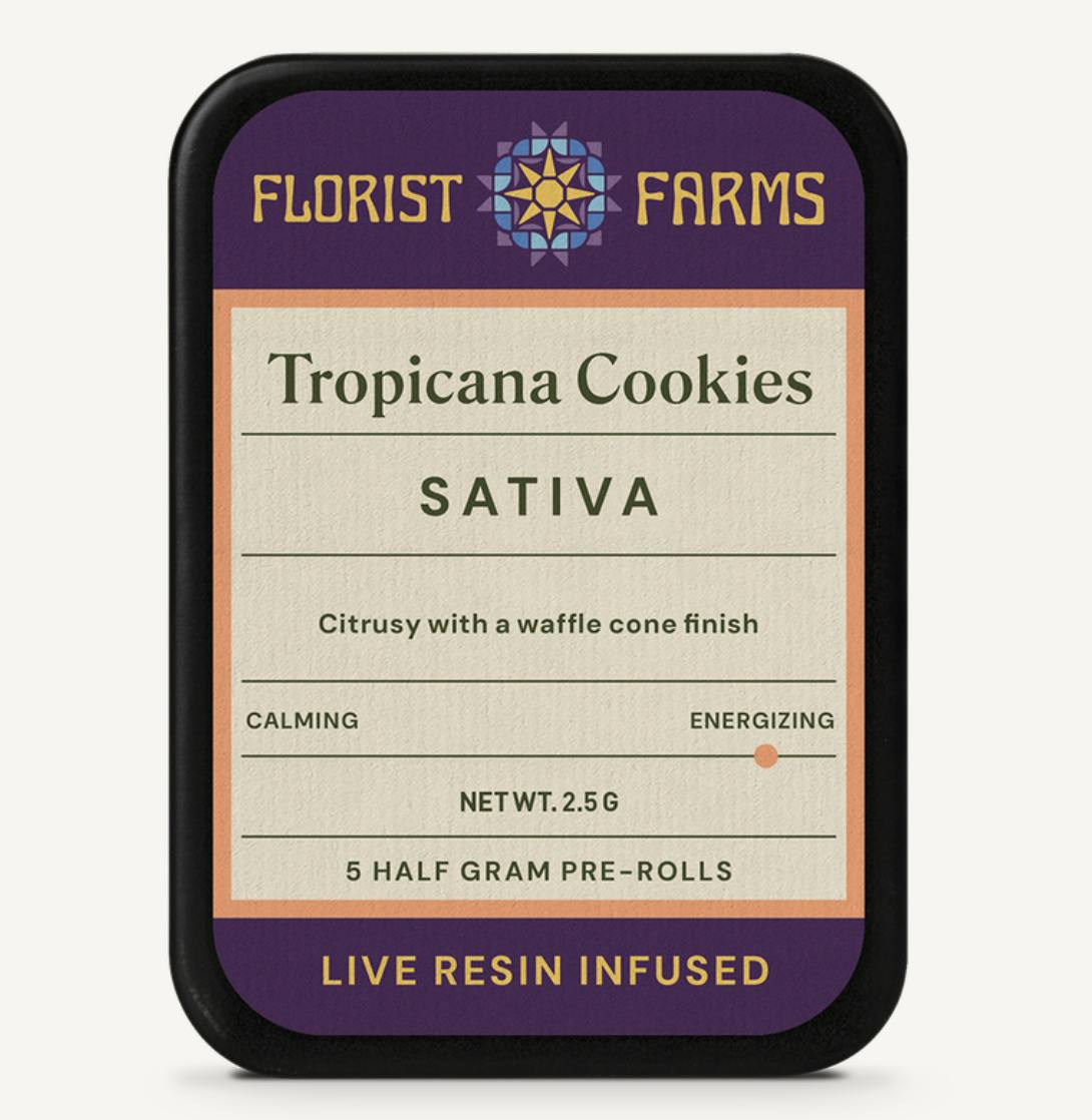Tropicana Cookies | Live Resin Infused Minis | 0.5g each | 5pk by Florist Farms