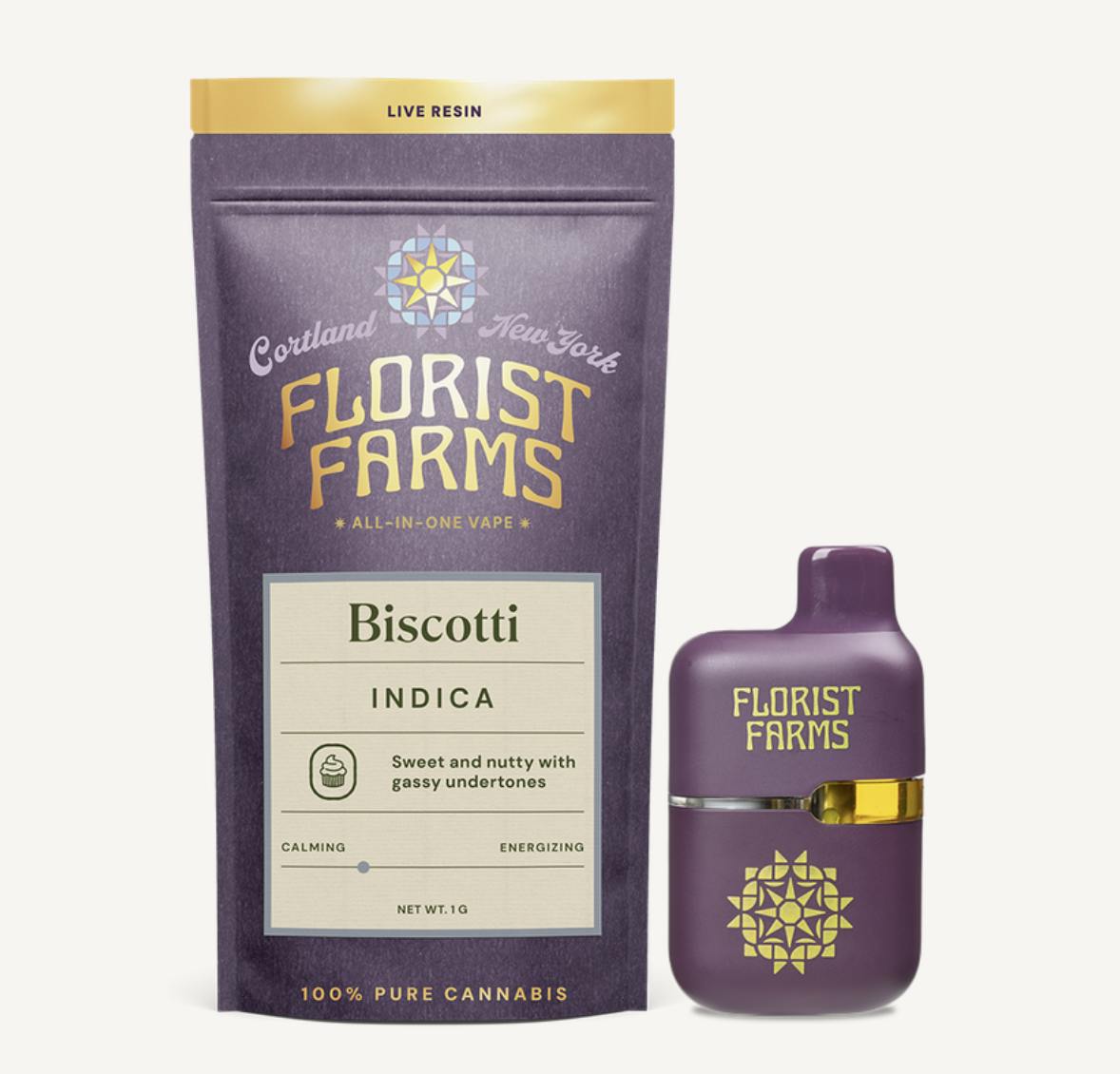 Florist Farms | Biscotti | Live Resin Disposable | 1g by Florist Farms