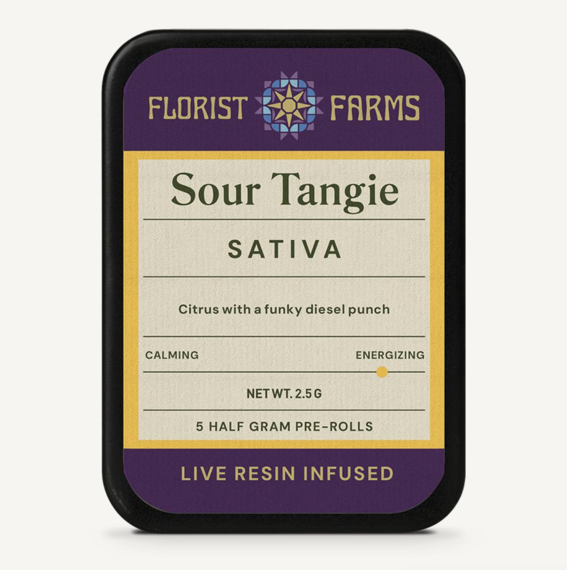 Florist Farms | Sour Tangie | Live Resin Infused Minis | 0.5g each | 5pk at Altitude Ithaca