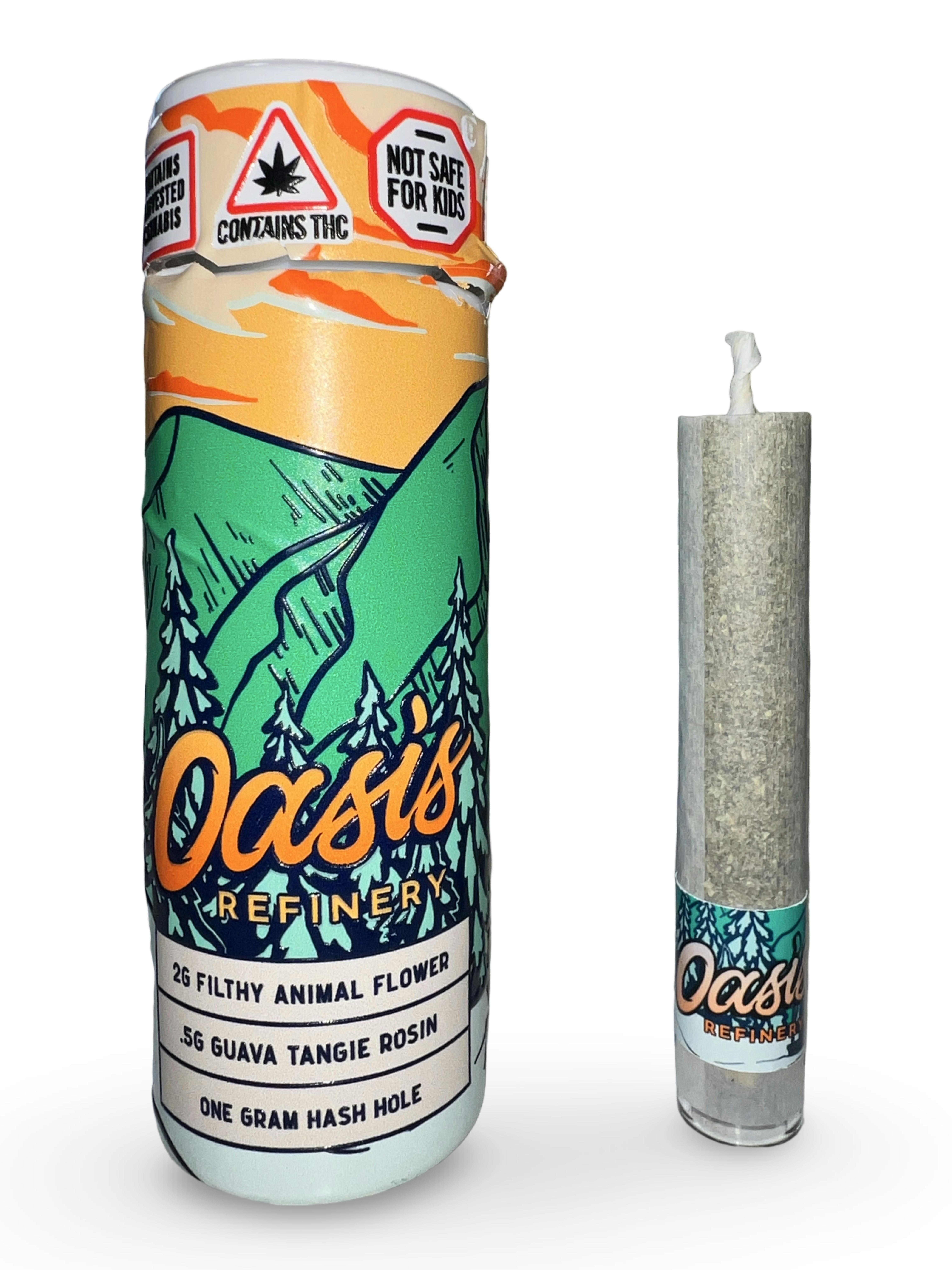 Hash Hole Filthy Animal w/ Guava Tangie rosin 2.5g Infused Pre-Roll - Oasis by Indico