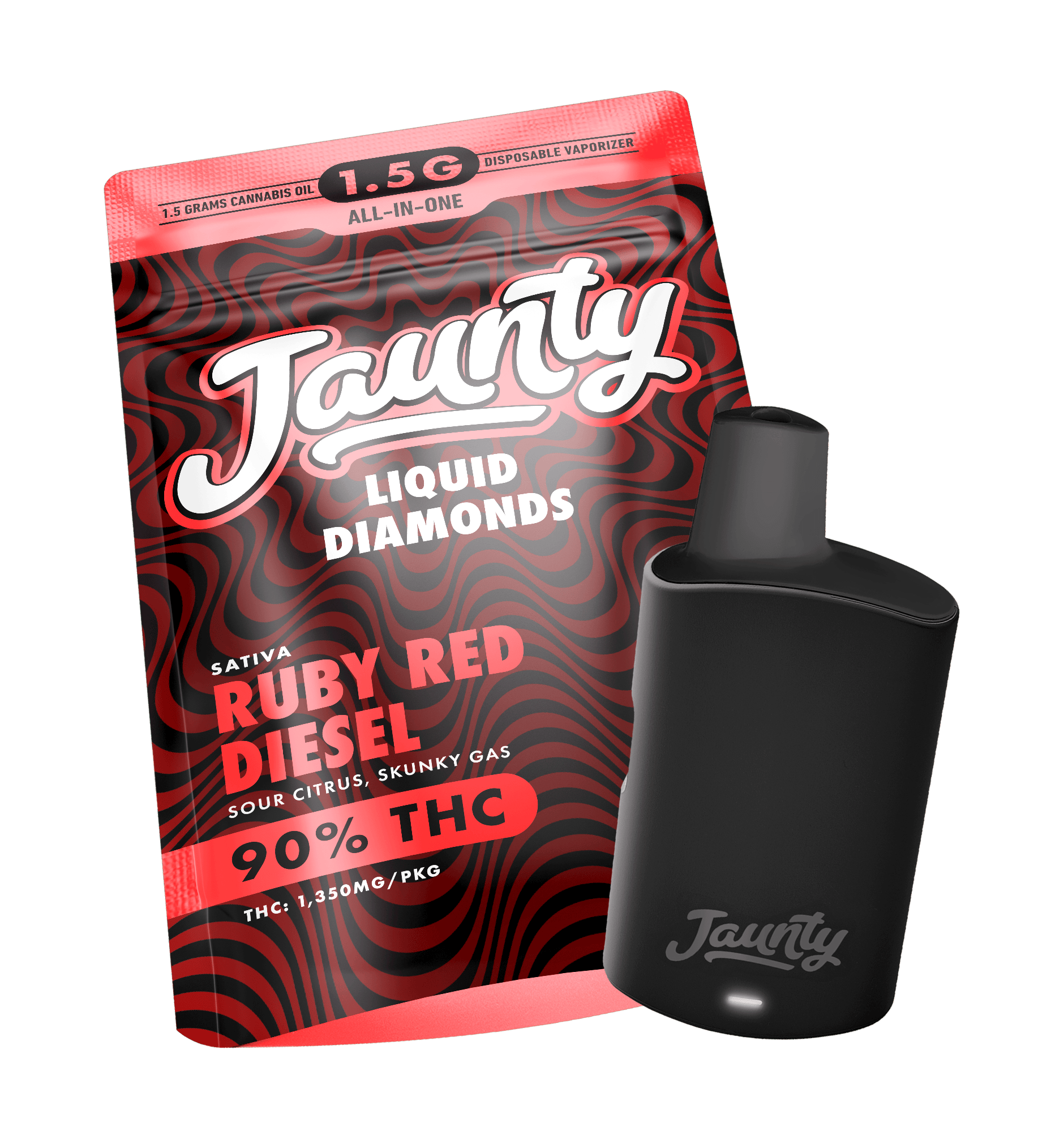 Ruby Red Diesel | Liquid Diamonds | Sativa | AIO | 1.5g - Jaunty