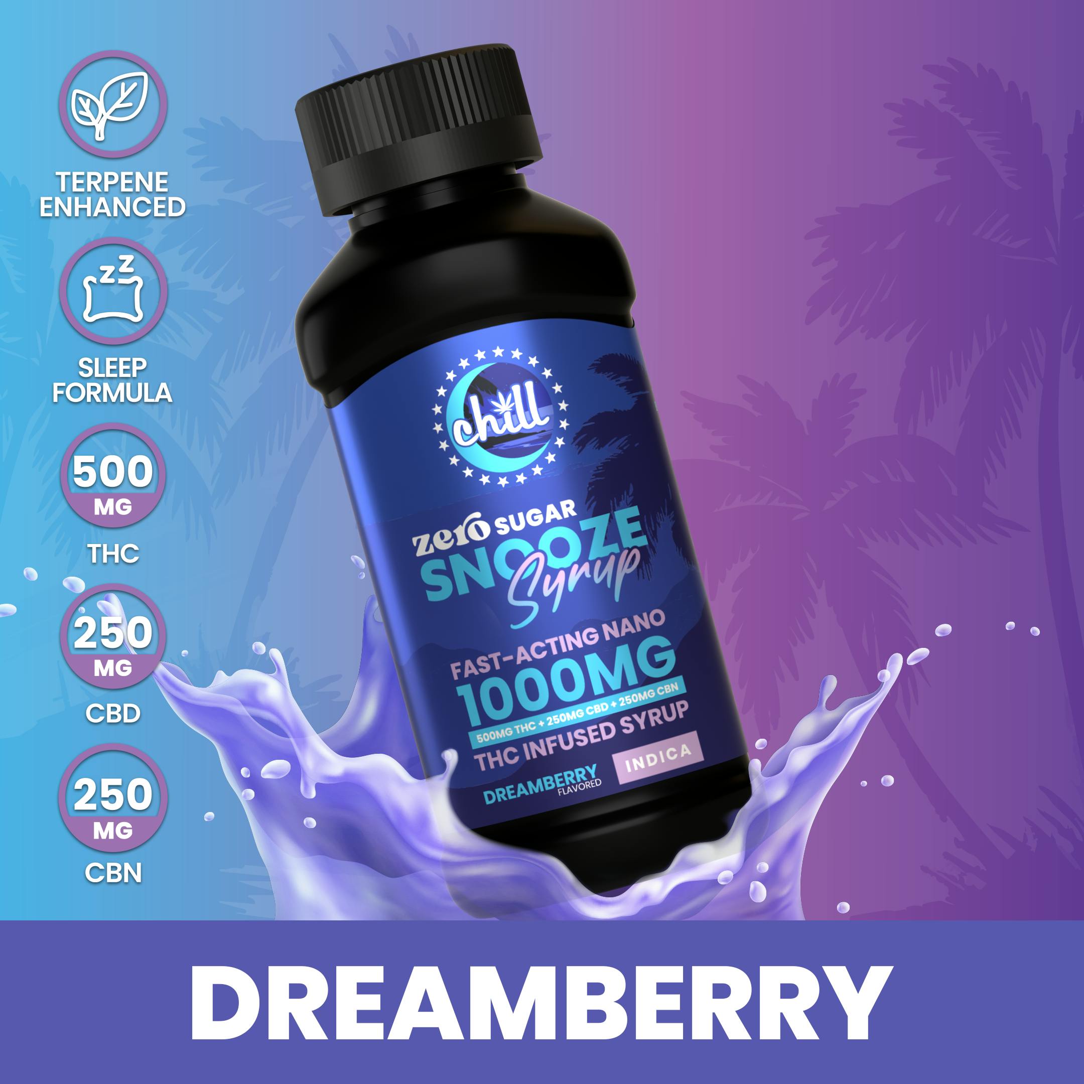 Chill Medicated SNOOZE ZERO Sugar Dreamberry 1000mg I REC by Chill Medicated