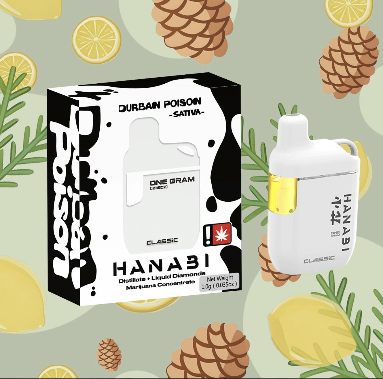 Hanabi | Durban Poison | Classic Disposable | 1g