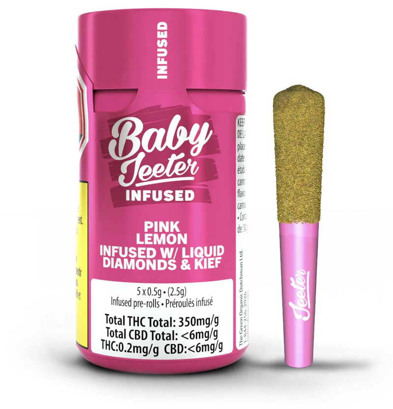 Jeeter Pink Lemon · Baby Infused Minis · 0.5g each · 5pk, Infused Pre-Rolls