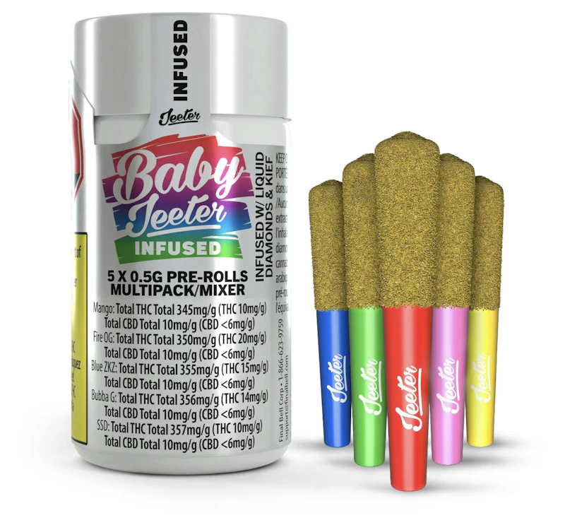 Jeeter Multipack Mixer · Baby Infused Minis · 0.5g each · 5pk, Infused Pre-Rolls