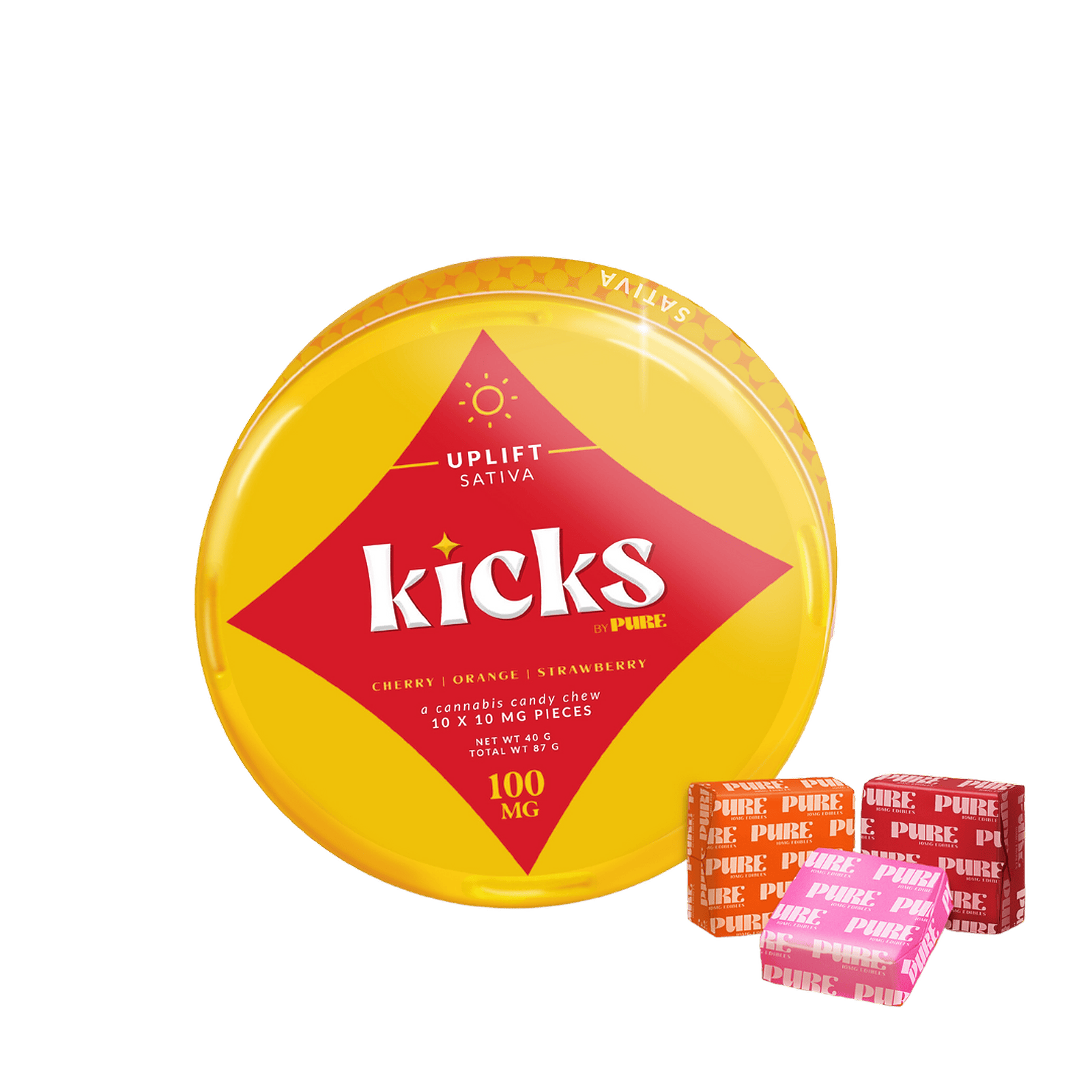 Pure · Kicks · Gummies · 100mg · 10ct · 10mg/ea