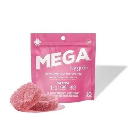 1:1 Strawberry Lemonade Mega - CBC/THC - Sativa - 2pk by Grön Edibles