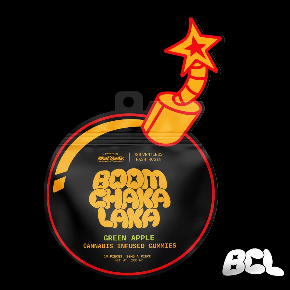 Boom Chaka Laka | 200mg Hash Rosin Gummies - 10pk | Green Apple
