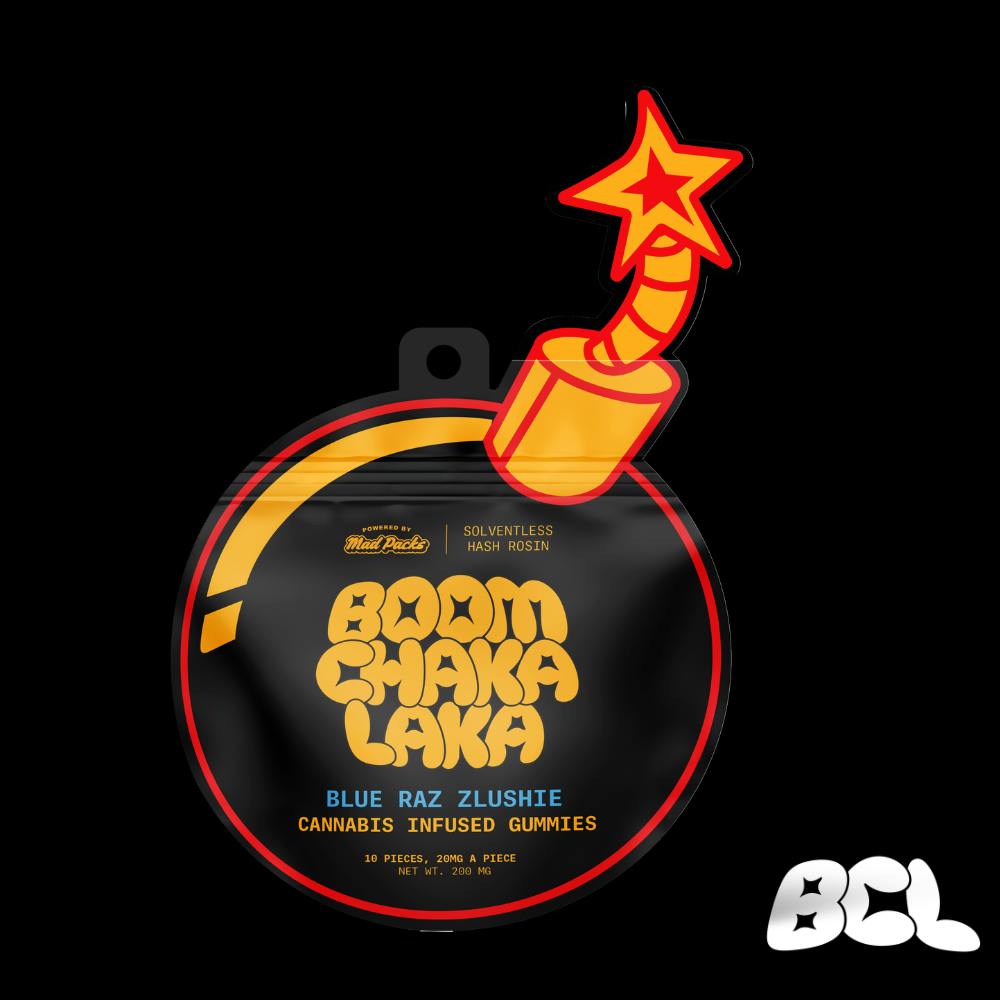 Boom Chaka Laka | 200mg Hash Rosin Gummies - 10pk | Blue Raz Zlushie