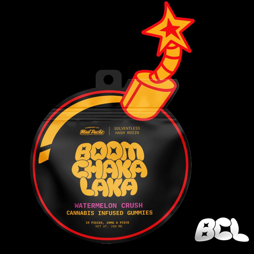 Boom Chaka Laka | 200mg Hash Rosin Gummies - 10pk | Watermelon Crush