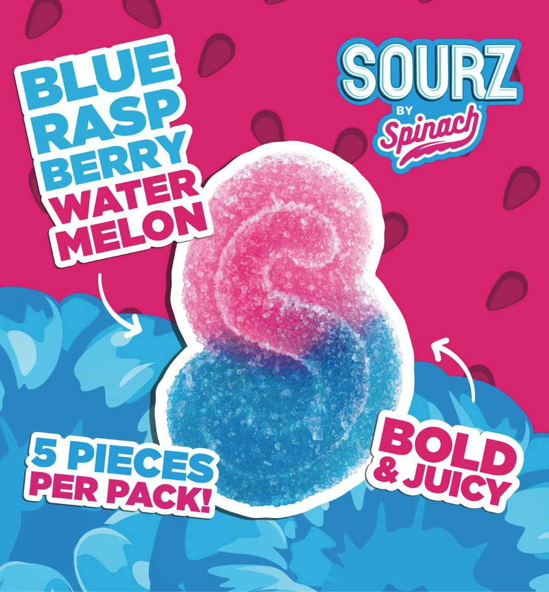 Spinach | Blue Raspberry Watermelon Gummies | 10mg | 5ct | 2mg/ea