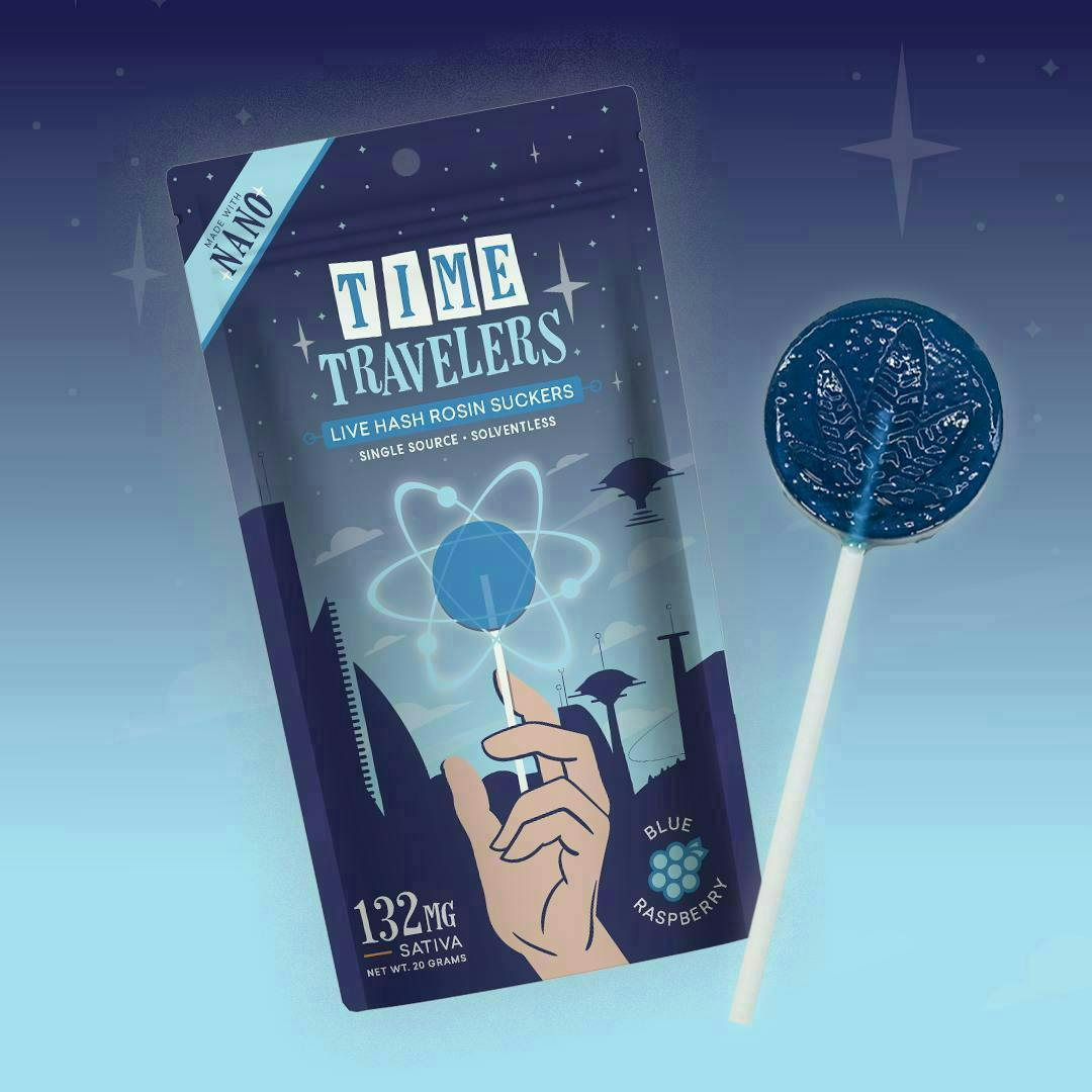 Time Traveler | Sativa Blue Raspberry Sucker | 132mg