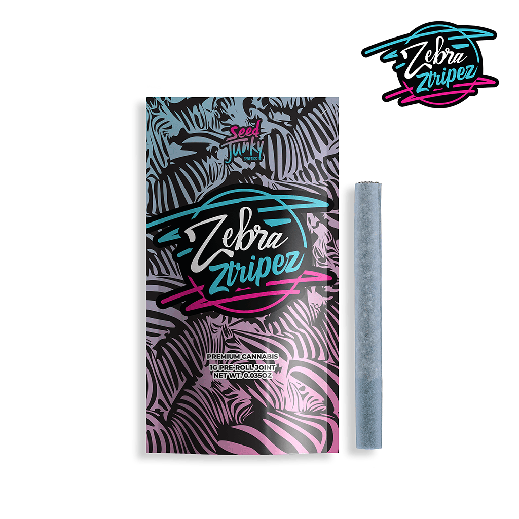 ♡JOHNRI♡ Seed Junky | Zebra Ztripez | Joint | 1g - Seed Junky