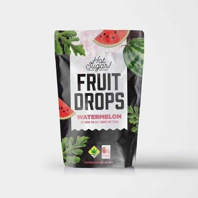 Fruit Drops | Watermelon 1:1 Gummies | 100mg THC/CBD | 10ct | 10mg/e