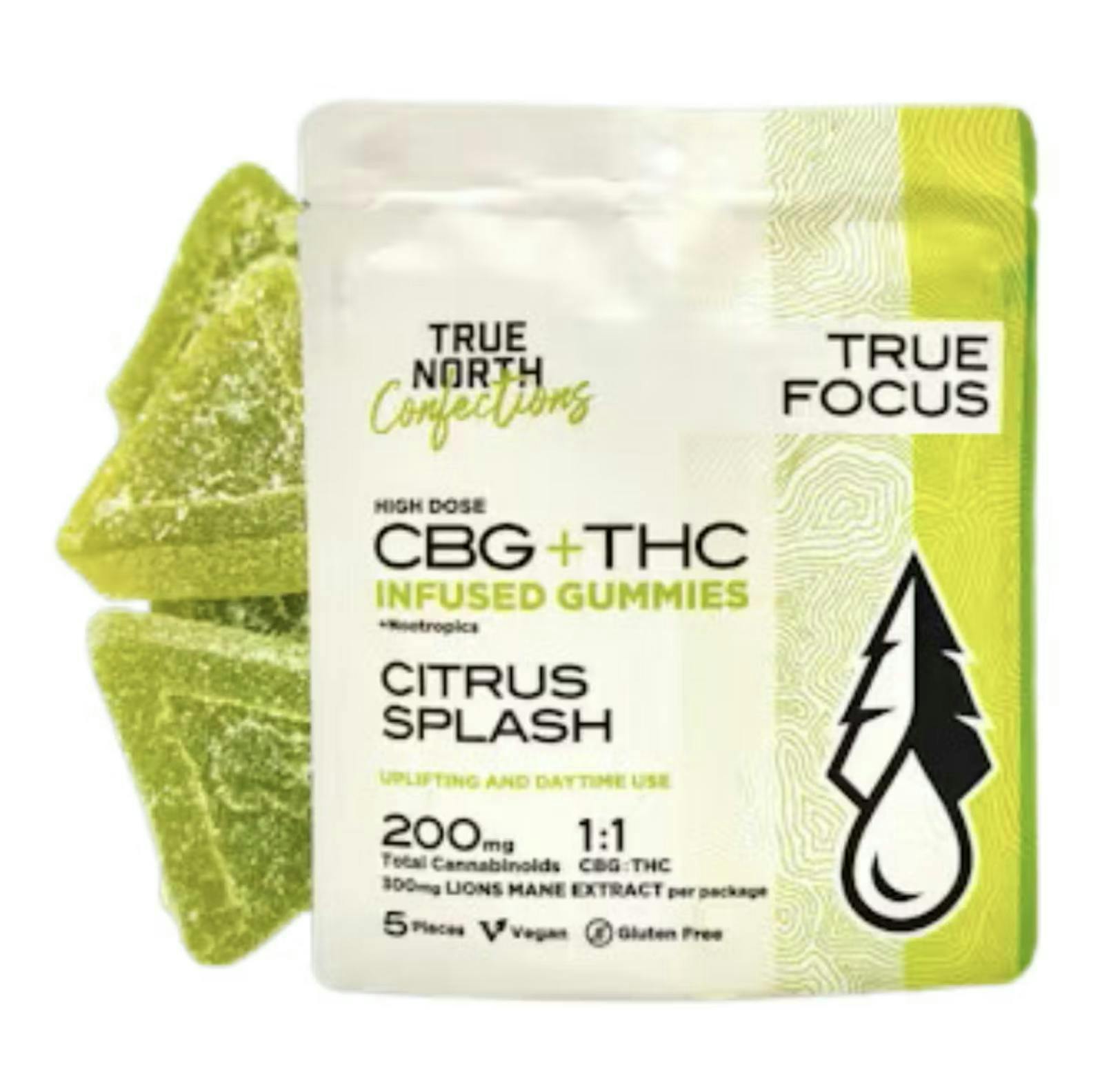 True North | Citrus Splash 1:1 THC:CBG Gummies | 200mg | 5ct | 40mg/ea by True North Collective MI