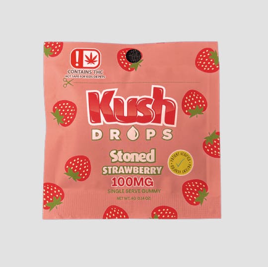 Kush Drops | Stoned Strawberry Gummy | Single | 100mg