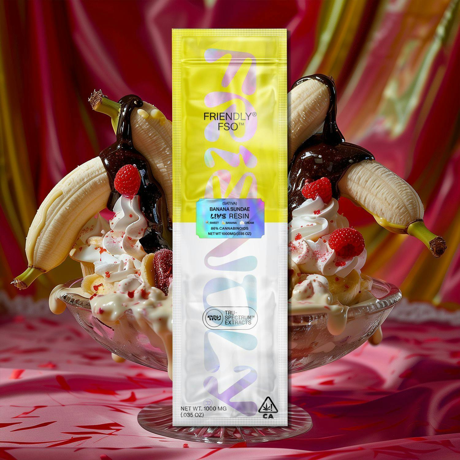 Friendly Brand | Live Resin Applicator | Banana Sundae | Extract Oils | 1g