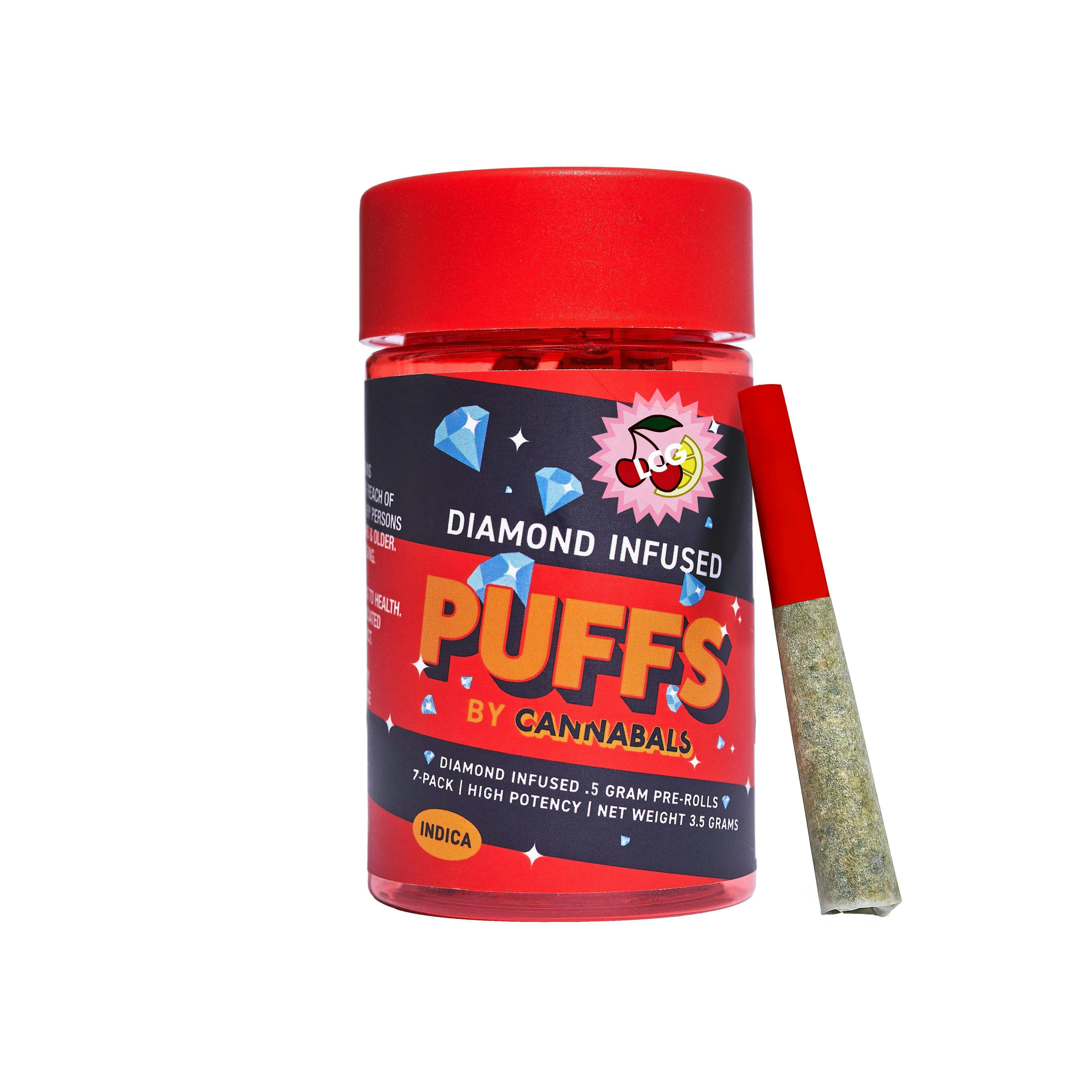 Lemon Cherry Gelato - Puff Prerolls - 7pk 0.5g by Cannabals