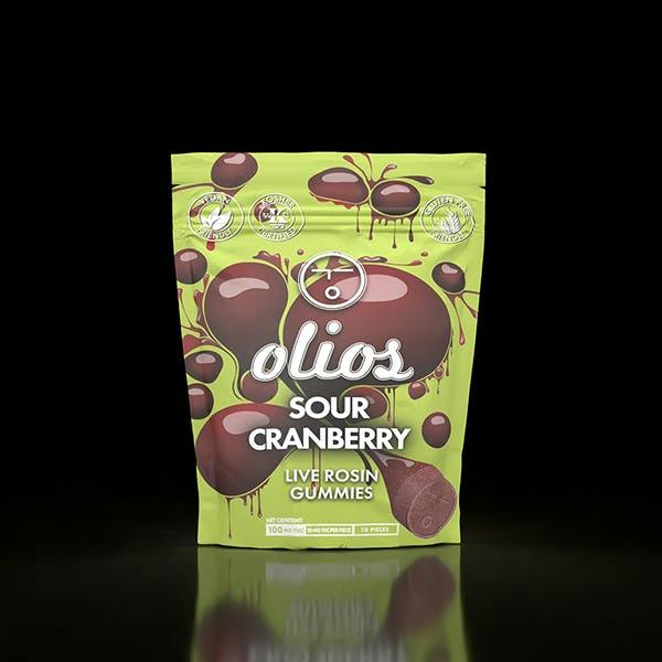 Olio | Sour Cranberry Live Rosin Gummies | 100mg | 10ct | 10mg/ea by Olio