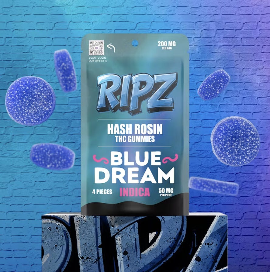 Blue Dream Hash Rosin Gummies | 200mg | 4ct | 50mg/ea by Ripz