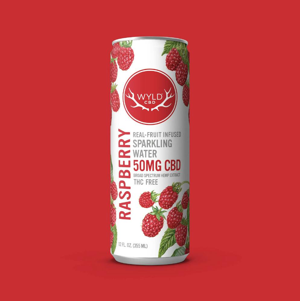 Raspberry CBD Sparkling Water | Carbonated | 50mg | 12 fl oz