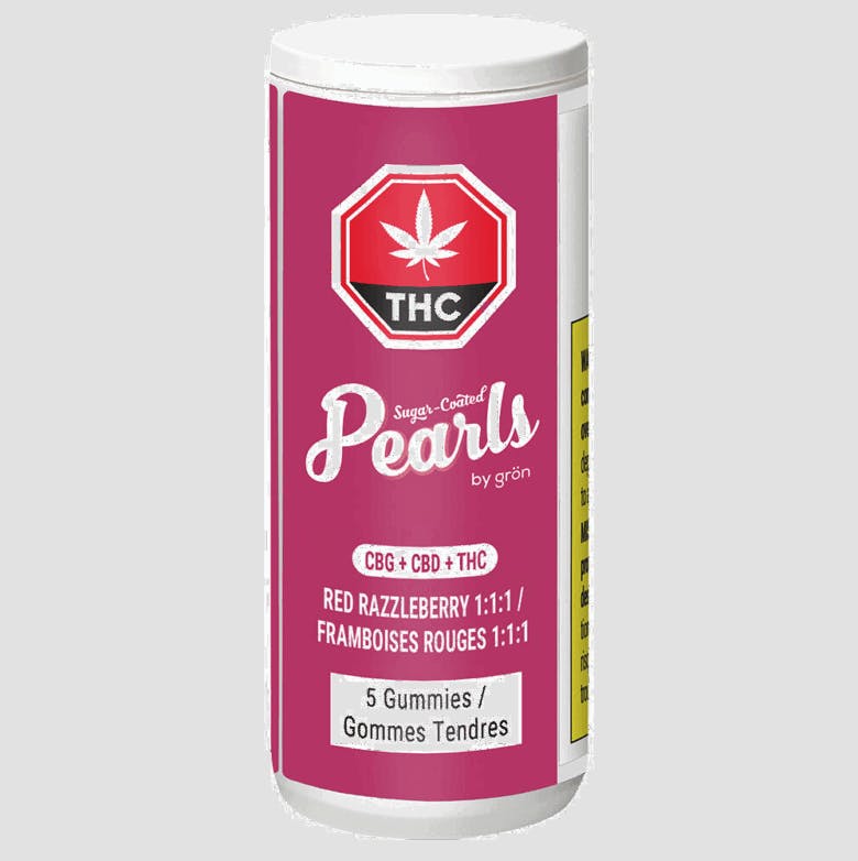 Grön | CBG:CBD:THC Gummies | Red Razzleberry | 10mg | 5ct | 2mg ea