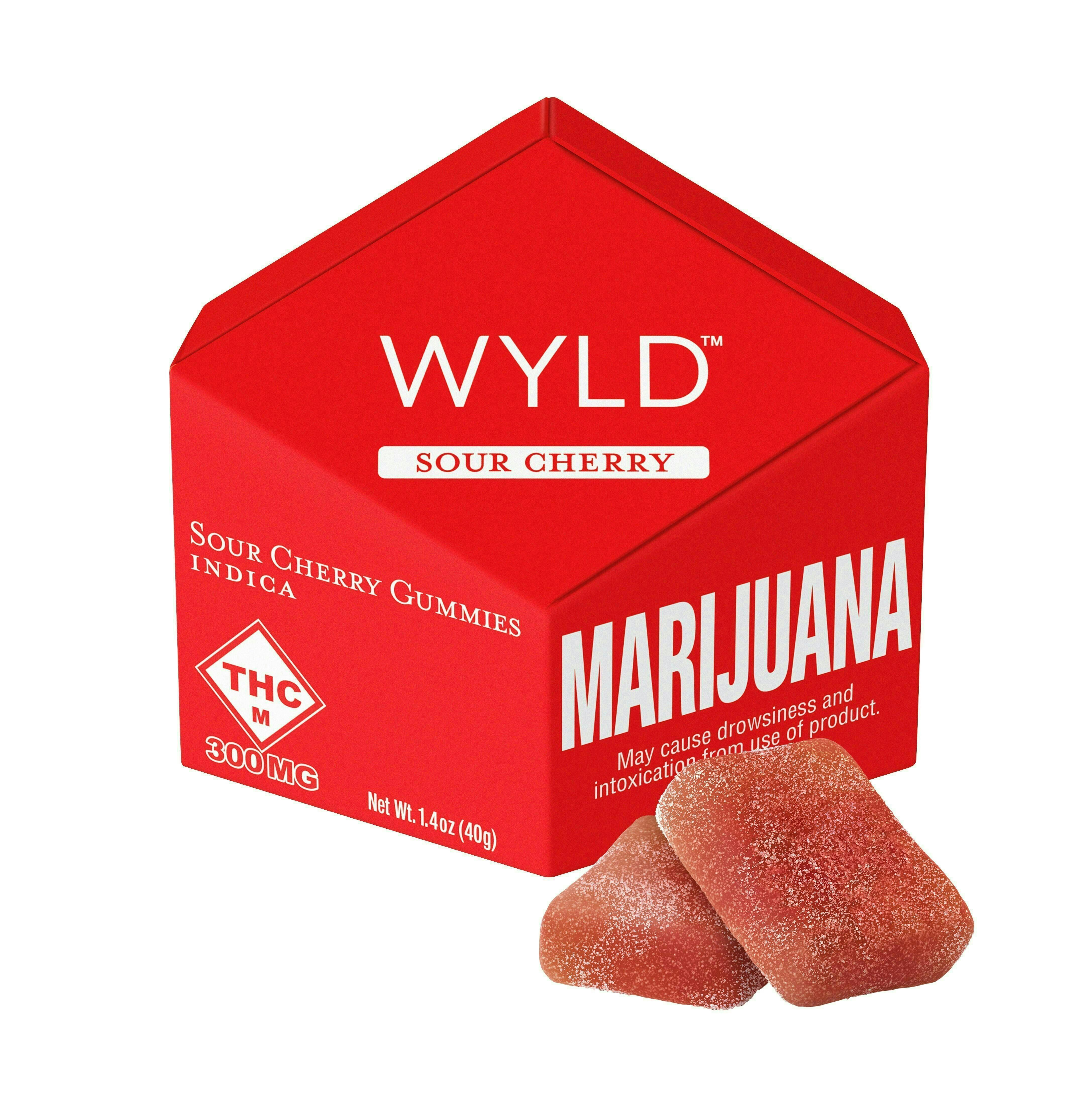 WYLD | Sour Cherry Indica Enhanced Gummies | 300mg | 10ct | 30mg/ea by Wyld