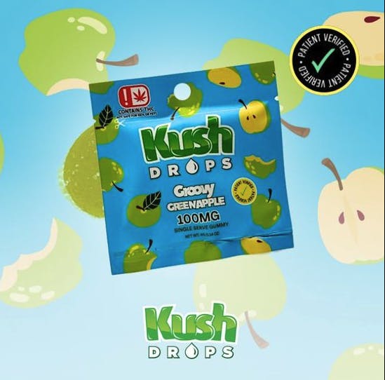 Kush Drops | Groovy Green Apple | Single | 100mg