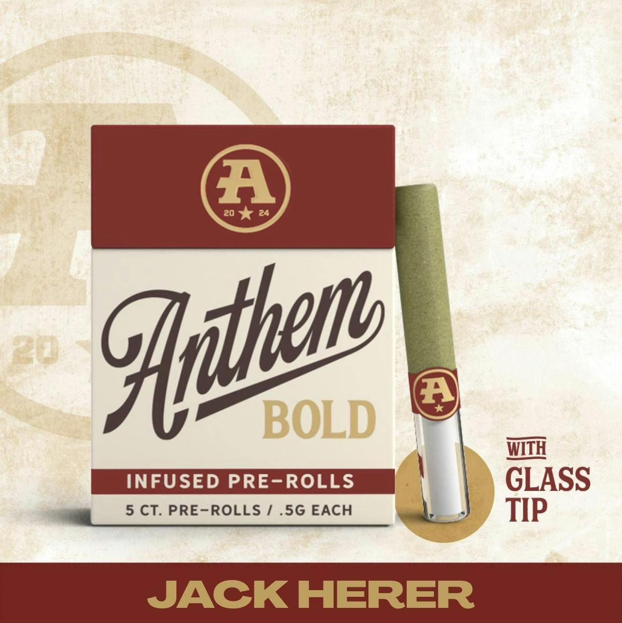 Bold Glass Tip Infused Jack Herer Pre-Roll Pack 2.5g (0.5g ea | 5-pack) by Anthem