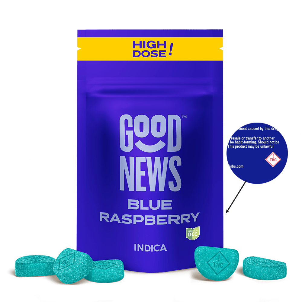 Blue Raspberry Gummies | 550mg | 10ct | 55mg/ea by Good News
