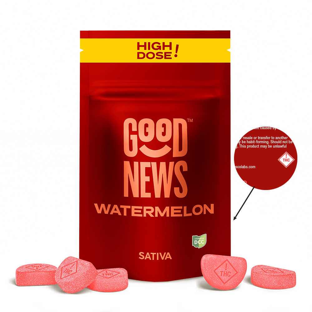 Watermelon Gummies | 550mg | 10ct | 55mg/ea by Good News