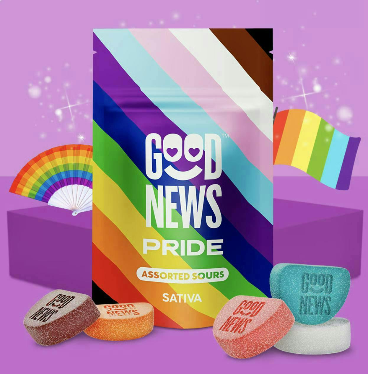 Pride | Assorted Sour Gummies | 100mg | 20ct | 5mg/ea by Good News