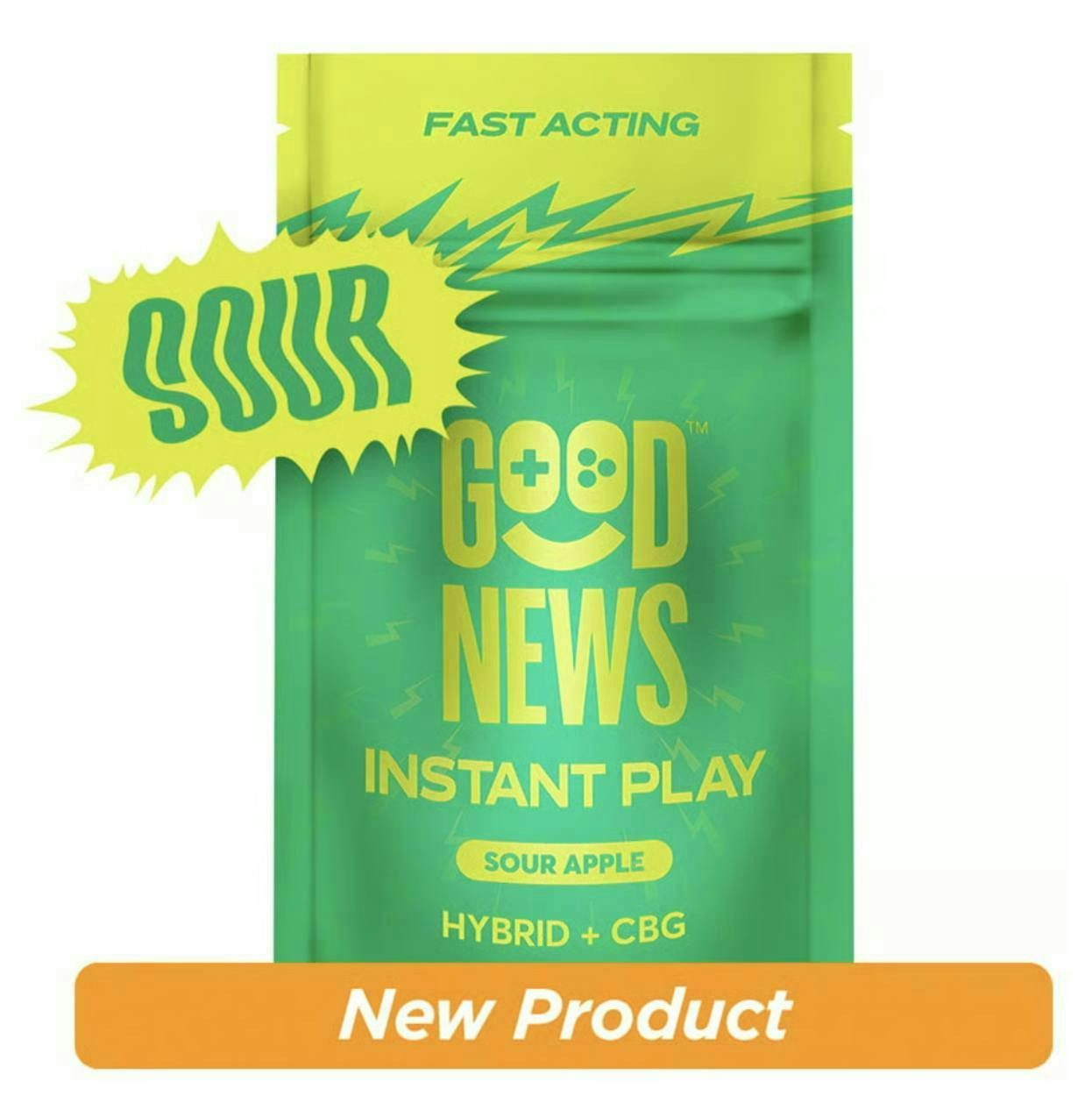 Instant Play | Sour Apple Gummies | 100mg | 20ct | 5mg/ea by Good News