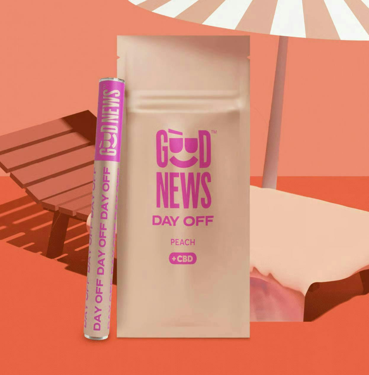 Day Off Peach | 1:2 CBD:THC Disposable | 1g by Good News