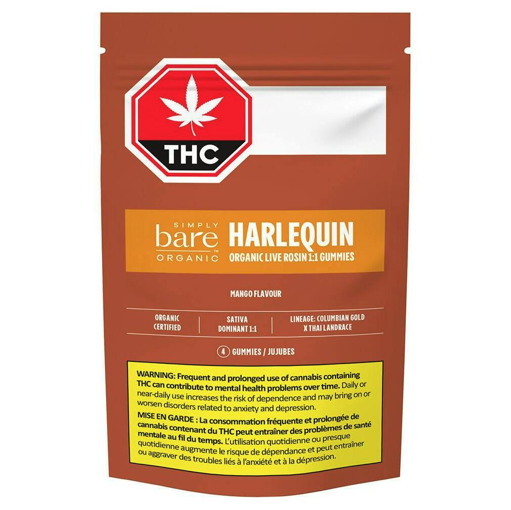 Simply Bare | CBD:THC Gummies | Harlequin Organic | 10mg | 4ct | 2.5mg/ea